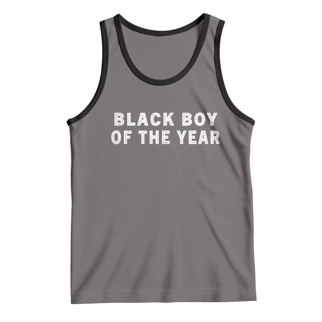 Black Boy Of The Year Tank Top Funny Gag Joke TS11 Deep Heather Black Print Your Wear