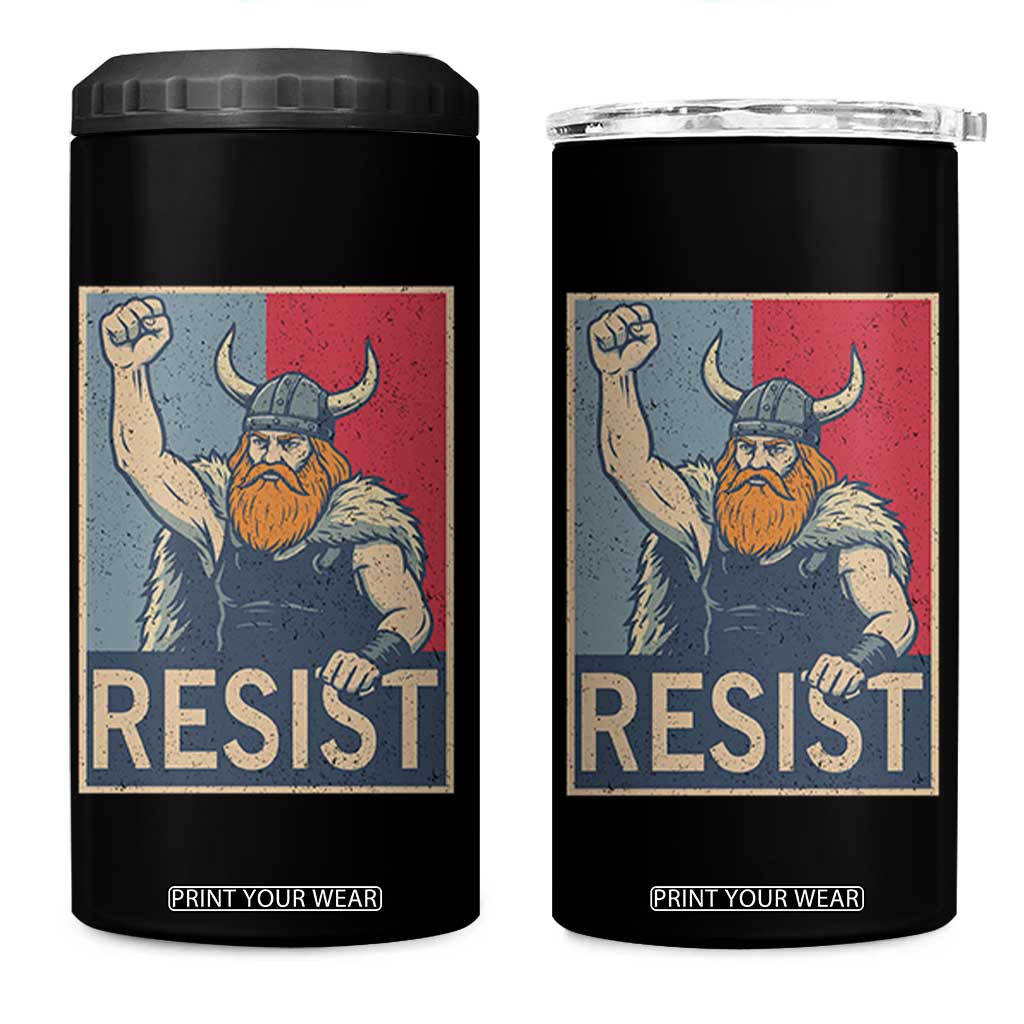 Funny Minneapolis Viking Resist Abolish Ice Protest 4 in 1 Can Cooler Tumbler TS11 One Size: 16 oz Black Print Your Wear