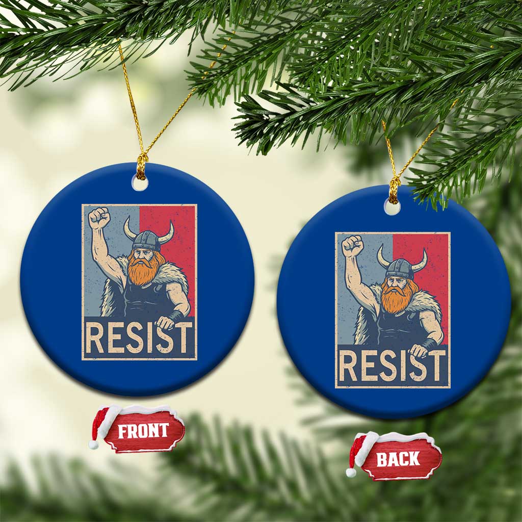 Funny Minneapolis Viking Resist Abolish Ice Protest Ceramic Ornament TS11 1pc Blue Print Your Wear