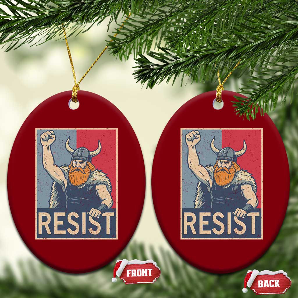 Funny Minneapolis Viking Resist Abolish Ice Protest Ceramic Ornament TS11 Print Your Wear