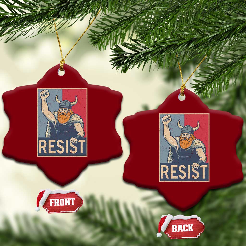 Funny Minneapolis Viking Resist Abolish Ice Protest Ceramic Ornament TS11 Print Your Wear