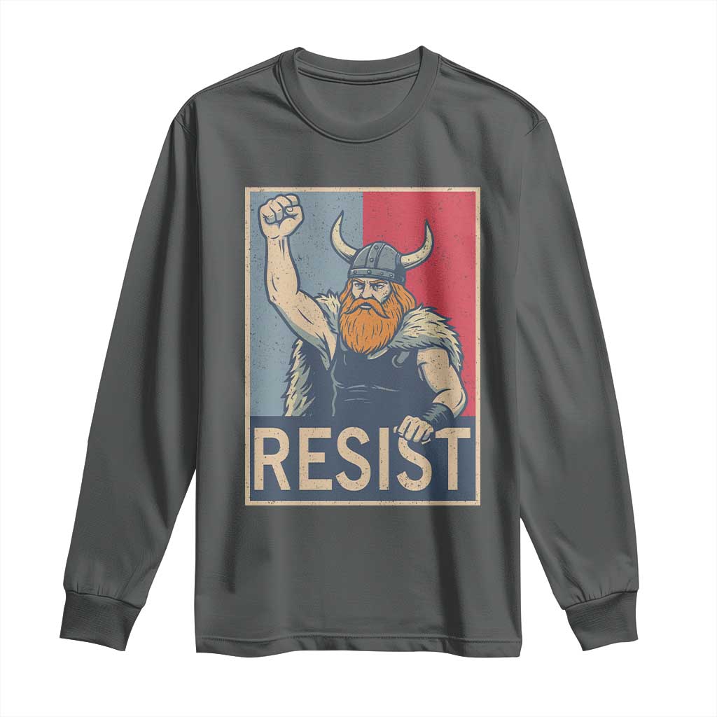 Funny Minneapolis Viking Resist Abolish Ice Protest Long Sleeve Shirt TS11 Dark Heather Print Your Wear