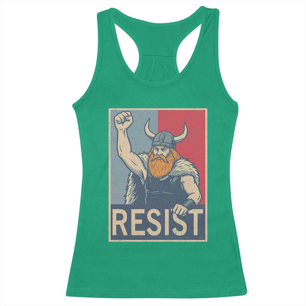 Funny Minneapolis Viking Resist Abolish Ice Protest Racerback Tank Top TS11 Irish Green Print Your Wear