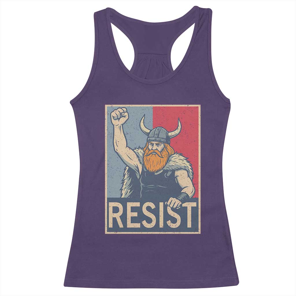 Funny Minneapolis Viking Resist Abolish Ice Protest Racerback Tank Top TS11 Purple Print Your Wear