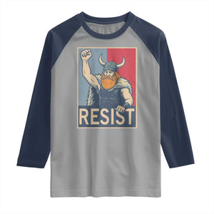 Funny Minneapolis Viking Resist Abolish Ice Protest Raglan Shirt TS11 Sport Gray Navy Print Your Wear