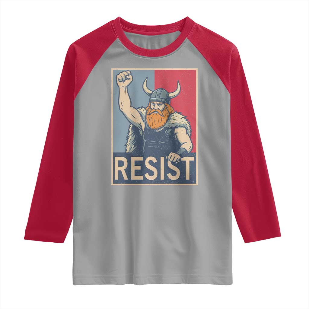 Funny Minneapolis Viking Resist Abolish Ice Protest Raglan Shirt TS11 Sport Gray Red Print Your Wear