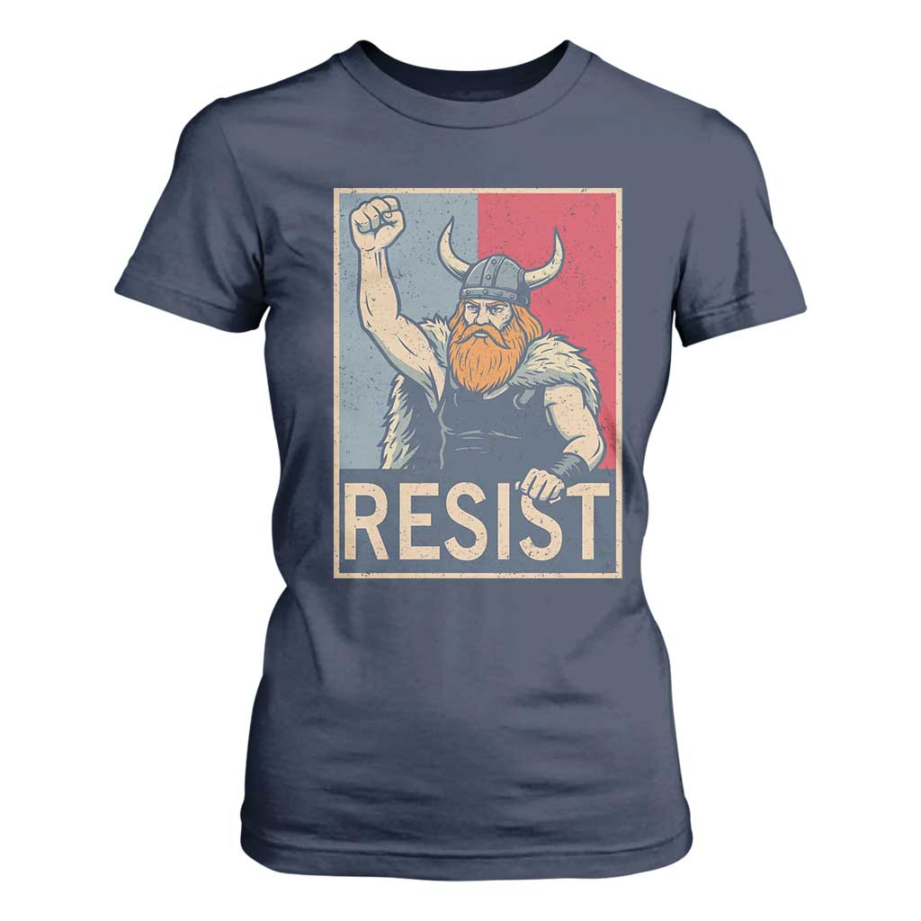 Funny Minneapolis Viking Resist Abolish Ice Protest T Shirt For Women TS11 Navy Print Your Wear