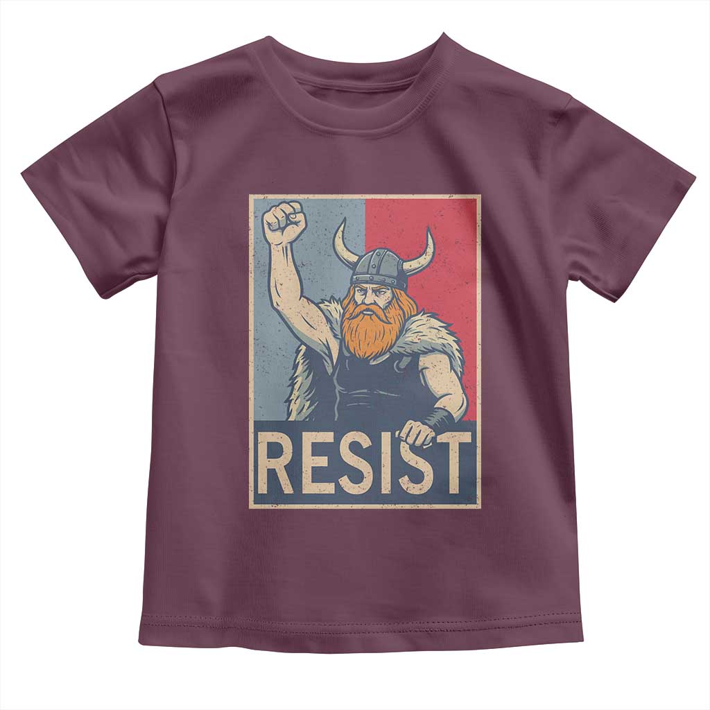 Funny Minneapolis Viking Resist Abolish Ice Protest Toddler T Shirt TS11 Maroon Print Your Wear