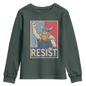 Funny Minneapolis Viking Resist Abolish Ice Protest Youth Sweatshirt TS11 Dark Forest Green Print Your Wear