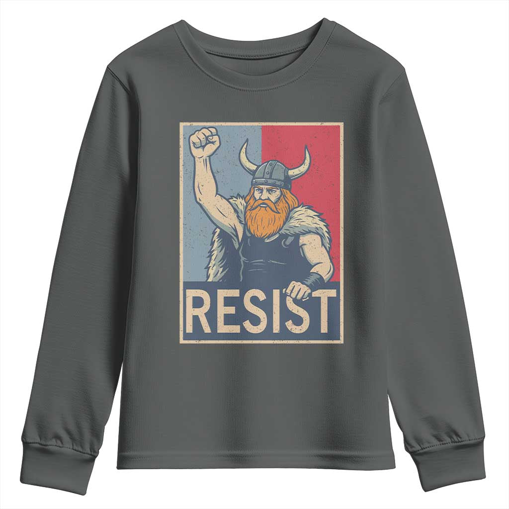 Funny Minneapolis Viking Resist Abolish Ice Protest Youth Sweatshirt TS11 Dark Heather Print Your Wear