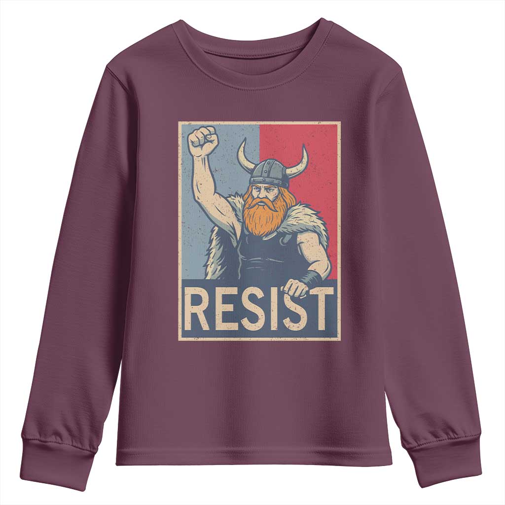 Funny Minneapolis Viking Resist Abolish Ice Protest Youth Sweatshirt TS11 Maroon Print Your Wear