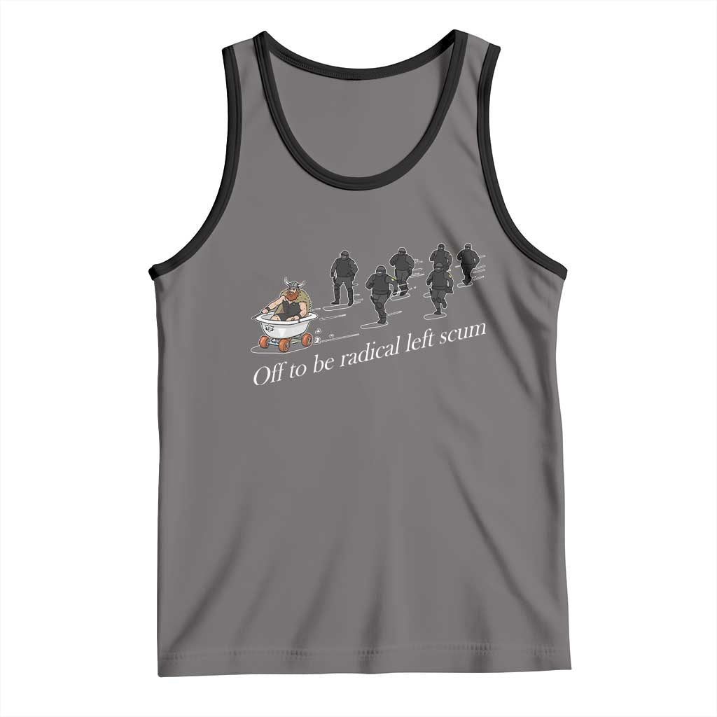 Off To Be Radical Left Scum Tank Top Funny Minneapolis Escape Viking Abolish Ice TS11 Deep Heather Black Print Your Wear