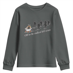 Off To Be Radical Left Scum Youth Sweatshirt Funny Minneapolis Escape Viking Abolish Ice TS11 Dark Heather Print Your Wear