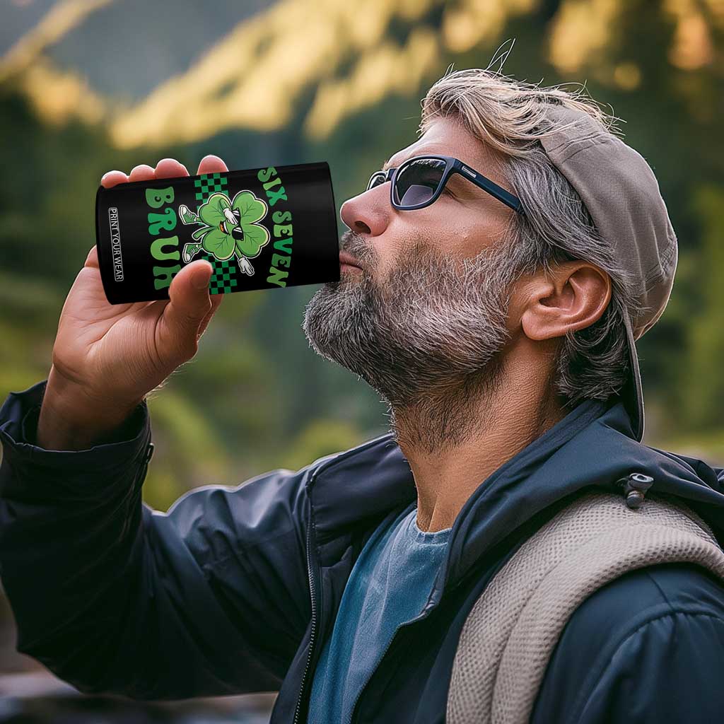 Funny 67 St Patricks Day 4 in 1 Can Cooler Tumbler Six Seven Bruh Dabbing Shamrock TS11 Print Your Wear
