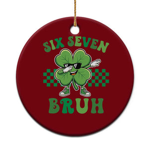 Funny 67 St Patricks Day Ceramic Ornament Six Seven Bruh Dabbing Shamrock TS11 1pc Red Print Your Wear