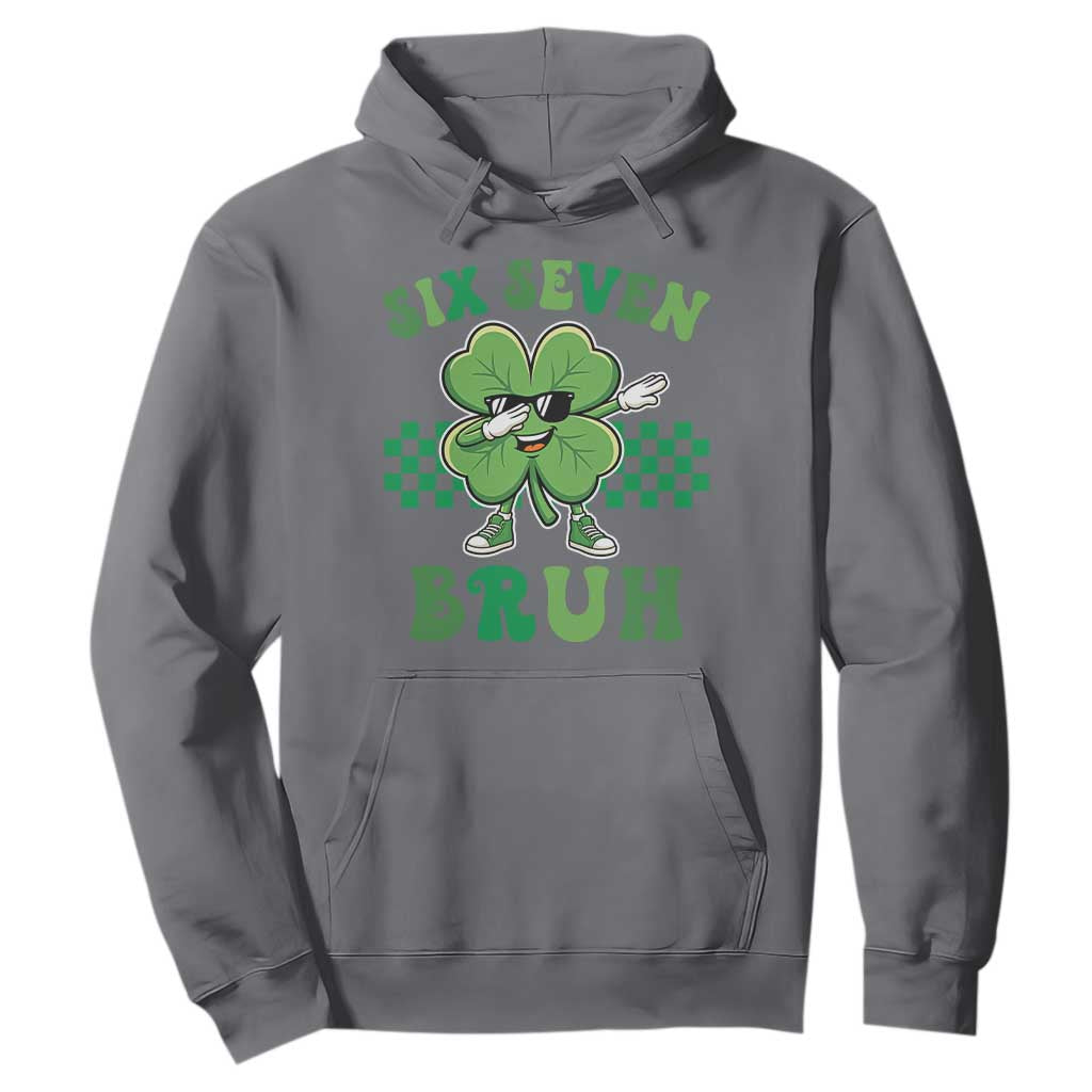 Funny 67 St Patricks Day Hoodie Six Seven Bruh Dabbing Shamrock TS11 Charcoal Print Your Wear