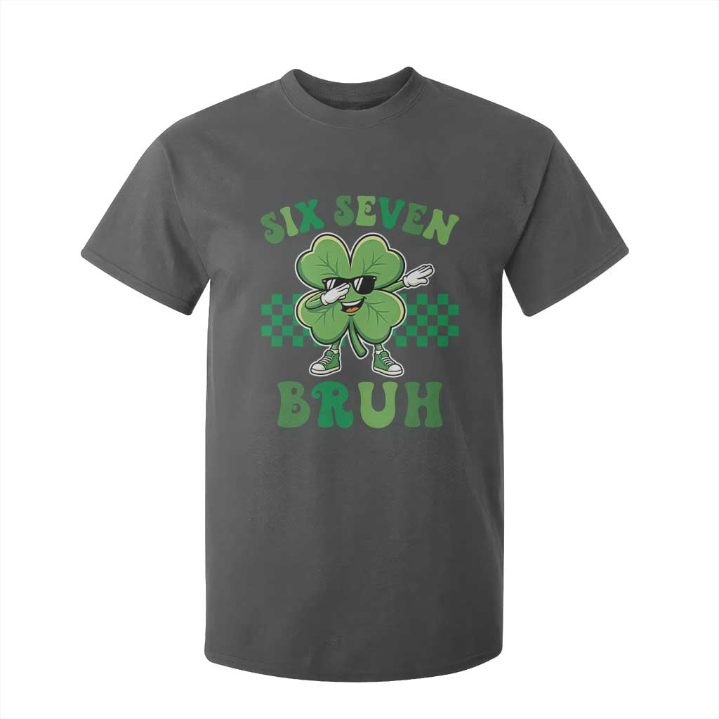 Funny 67 St Patricks Day T Shirt For Kid Six Seven Bruh Dabbing Shamrock TS11 Dark Heather Print Your Wear