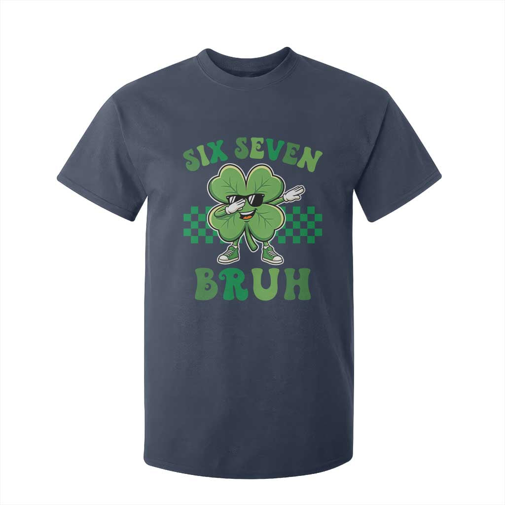 Funny 67 St Patricks Day T Shirt For Kid Six Seven Bruh Dabbing Shamrock TS11 Navy Print Your Wear