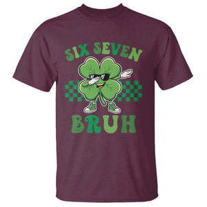 Funny 67 St Patricks Day T Shirt Six Seven Bruh Dabbing Shamrock TS11 Maroon Print Your Wear