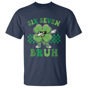 Funny 67 St Patricks Day T Shirt Six Seven Bruh Dabbing Shamrock TS11 Navy Print Your Wear