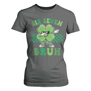 Funny 67 St Patricks Day T Shirt For Women Six Seven Bruh Dabbing Shamrock TS11 Dark Heather Print Your Wear