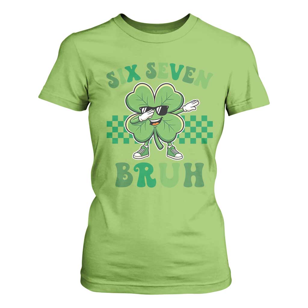 Funny 67 St Patricks Day T Shirt For Women Six Seven Bruh Dabbing Shamrock TS11 Lime Print Your Wear