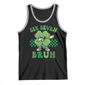 Funny 67 St Patricks Day Tank Top Six Seven Bruh Dabbing Shamrock TS11 Black Athletic Heather Print Your Wear