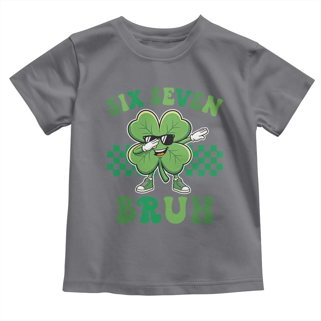 Funny 67 St Patricks Day Toddler T Shirt Six Seven Bruh Dabbing Shamrock TS11 Charcoal Print Your Wear
