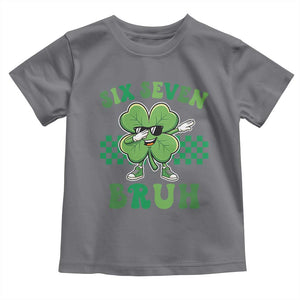 Funny 67 St Patricks Day Toddler T Shirt Six Seven Bruh Dabbing Shamrock TS11 Charcoal Print Your Wear