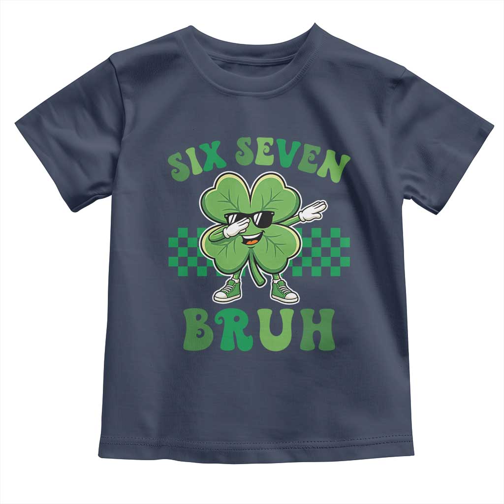 Funny 67 St Patricks Day Toddler T Shirt Six Seven Bruh Dabbing Shamrock TS11 Navy Print Your Wear