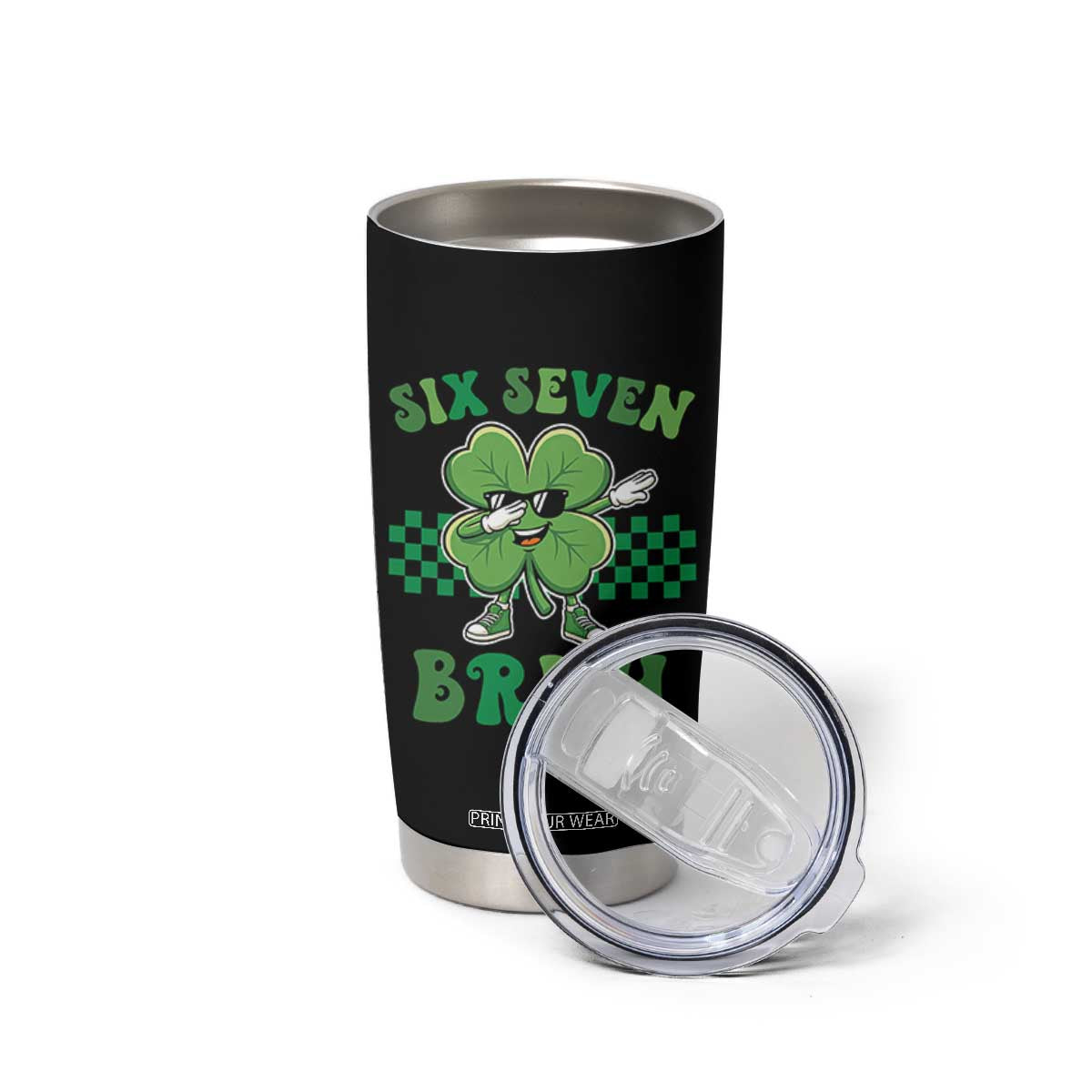 Funny 67 St Patricks Day Tumbler Cup Six Seven Bruh Dabbing Shamrock TS11 Print Your Wear