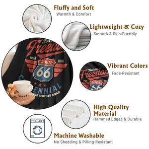 US Route Highway 66 Centennial Throw Blanket Feel The Freedom 100 Years Of The Mother Road TS11 Print Your Wear