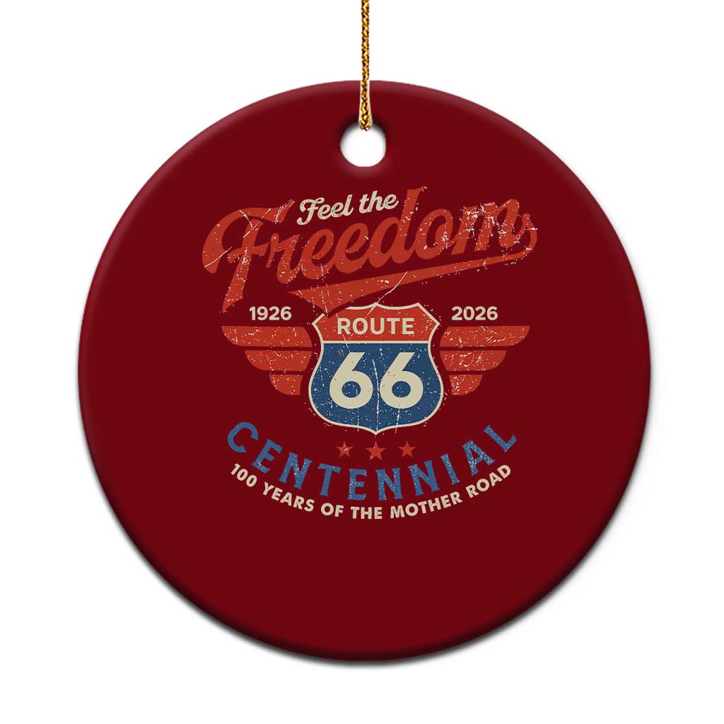 US Route Highway 66 Centennial Ceramic Ornament Feel The Freedom 100 Years Of The Mother Road TS11 1pc Red Print Your Wear