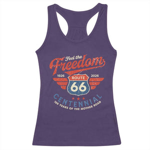 US Route Highway 66 Centennial Racerback Tank Top Feel The Freedom 100 Years Of The Mother Road TS11 Purple Print Your Wear