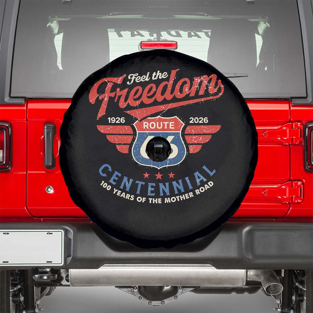 US Route Highway 66 Centennial Spare Tire Cover Feel The Freedom 100 Years Of The Mother Road TS11 Black Print Your Wear