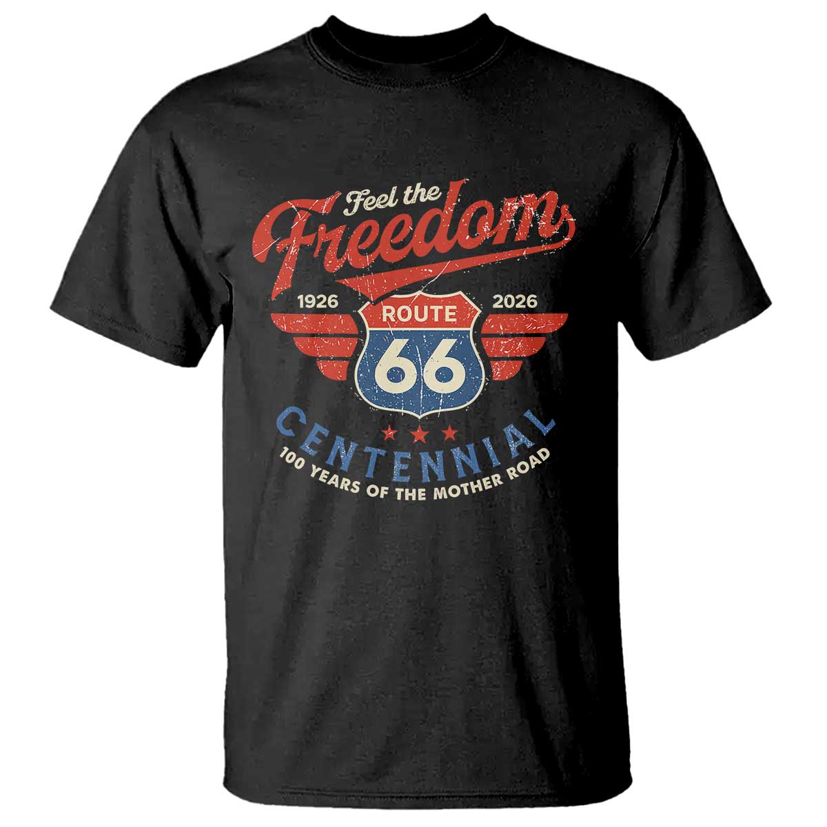 US Route Highway 66 Centennial T Shirt Feel The Freedom 100 Years Of The Mother Road TS11 Black Print Your Wear
