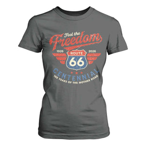 US Route Highway 66 Centennial T Shirt For Women Feel The Freedom 100 Years Of The Mother Road TS11 Dark Heather Print Your Wear
