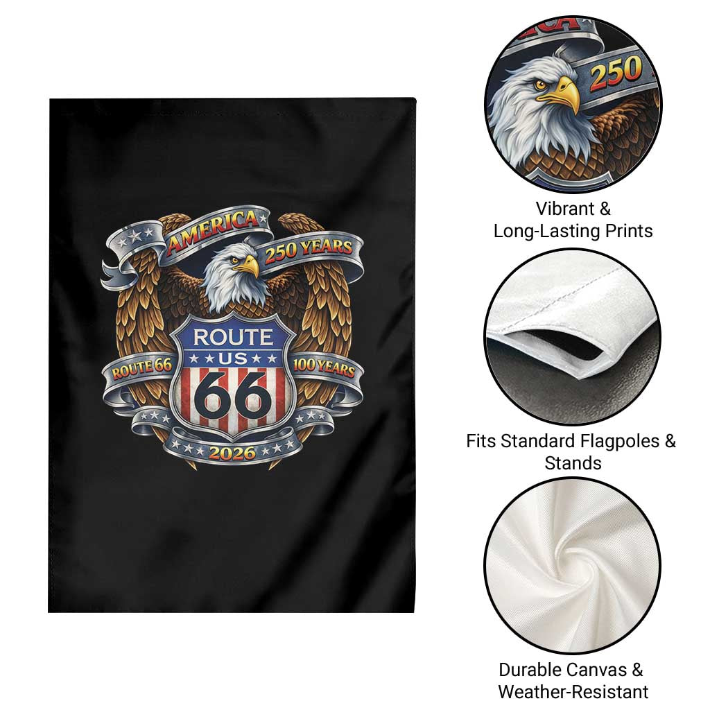 250 Years Of America 100 Years Of Route Highway 66 Garden Flag Bald Eagle Vintage American Flag TS11 Print Your Wear