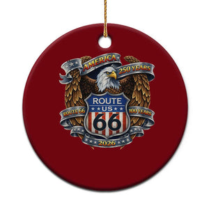 250 Years Of America 100 Years Of Route Highway 66 Ceramic Ornament Bald Eagle Vintage American Flag TS11 1pc Red Print Your Wear