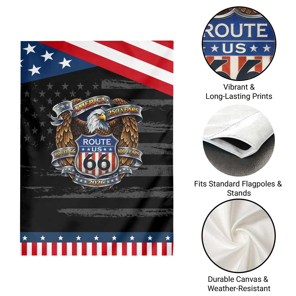 250 Years Of America 100 Years Of Route Highway 66 Patriotic Garden Flag Bald Eagle Vintage American Flag TS11 Print Your Wear