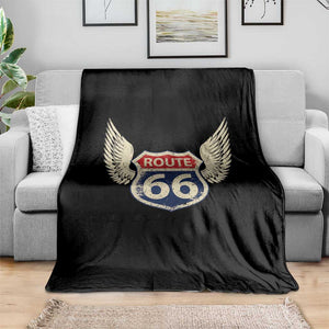Vintage Route Highway 66 Highway Road Trip Sign Throw Blanket TS11 Print Your Wear