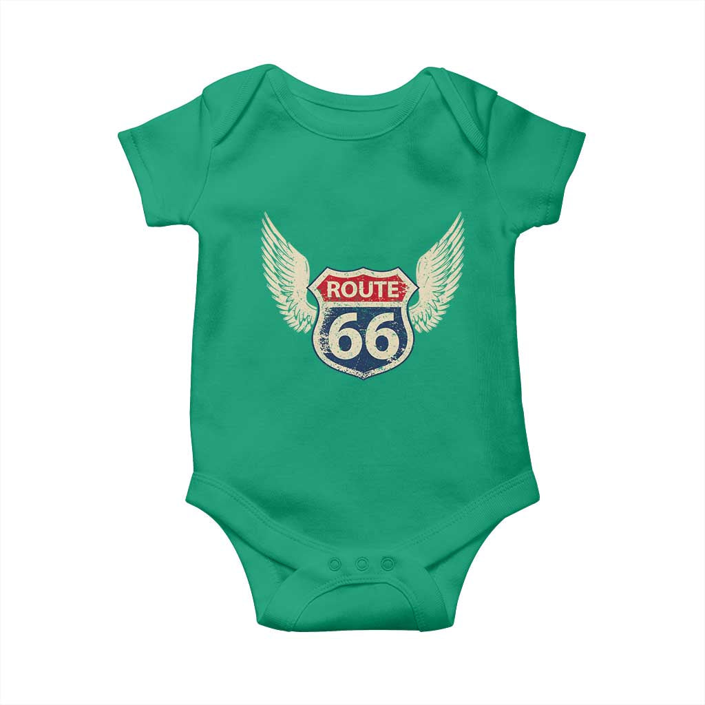 Vintage Route Highway 66 Highway Road Trip Sign Baby Onesie TS11 Irish Green Print Your Wear