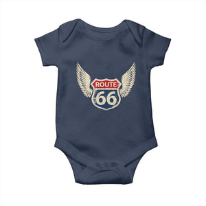 Vintage Route Highway 66 Highway Road Trip Sign Baby Onesie TS11 Navy Print Your Wear