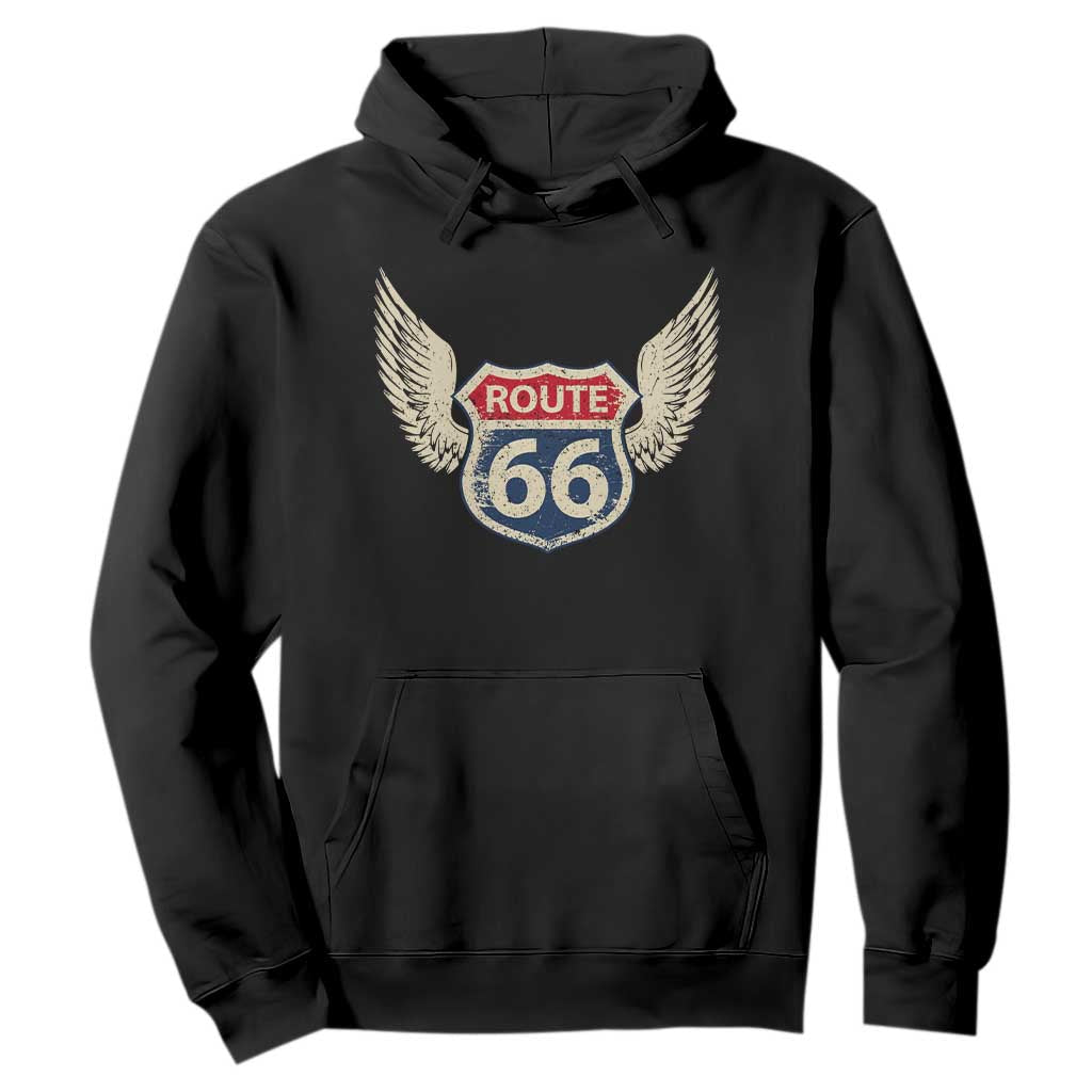 Vintage Route Highway 66 Highway Road Trip Sign Hoodie TS11 Black Print Your Wear