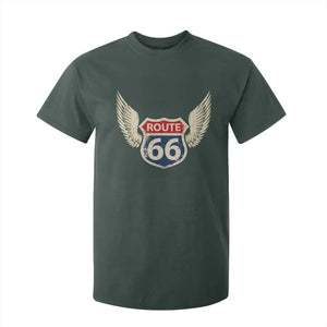 Vintage Route Highway 66 Highway Road Trip Sign T Shirt For Kid TS11 Dark Forest Green Print Your Wear