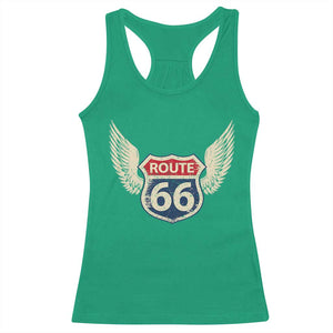 Vintage Route Highway 66 Highway Road Trip Sign Racerback Tank Top TS11 Irish Green Print Your Wear