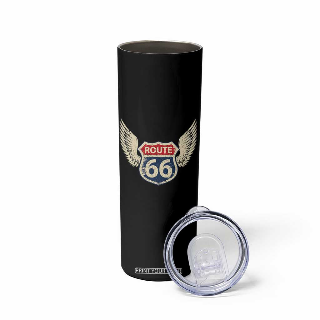 Vintage Route Highway 66 Highway Road Trip Sign Skinny Tumbler TS11 Print Your Wear