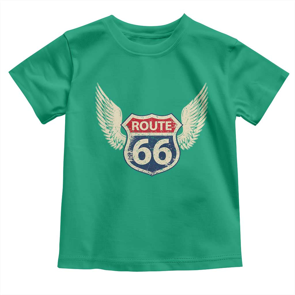 Vintage Route Highway 66 Highway Road Trip Sign Toddler T Shirt TS11 Irish Green Print Your Wear