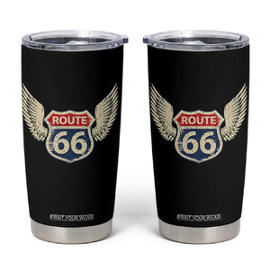 Vintage Route Highway 66 Highway Road Trip Sign Tumbler Cup TS11 Black Print Your Wear