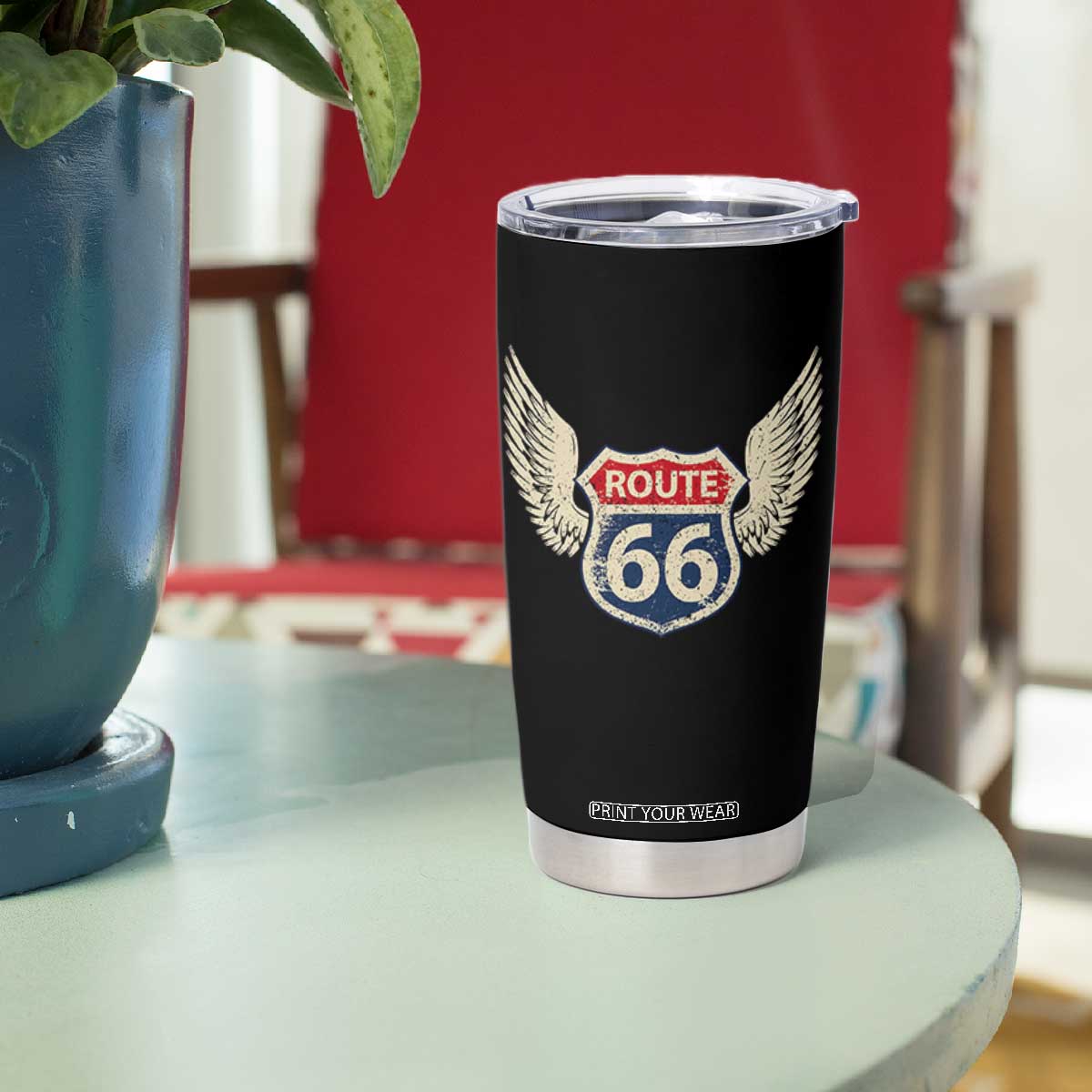 Vintage Route Highway 66 Highway Road Trip Sign Tumbler Cup TS11 Print Your Wear